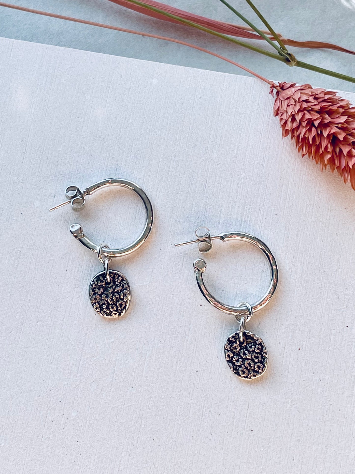 Fossil Coral Earring-Hoops