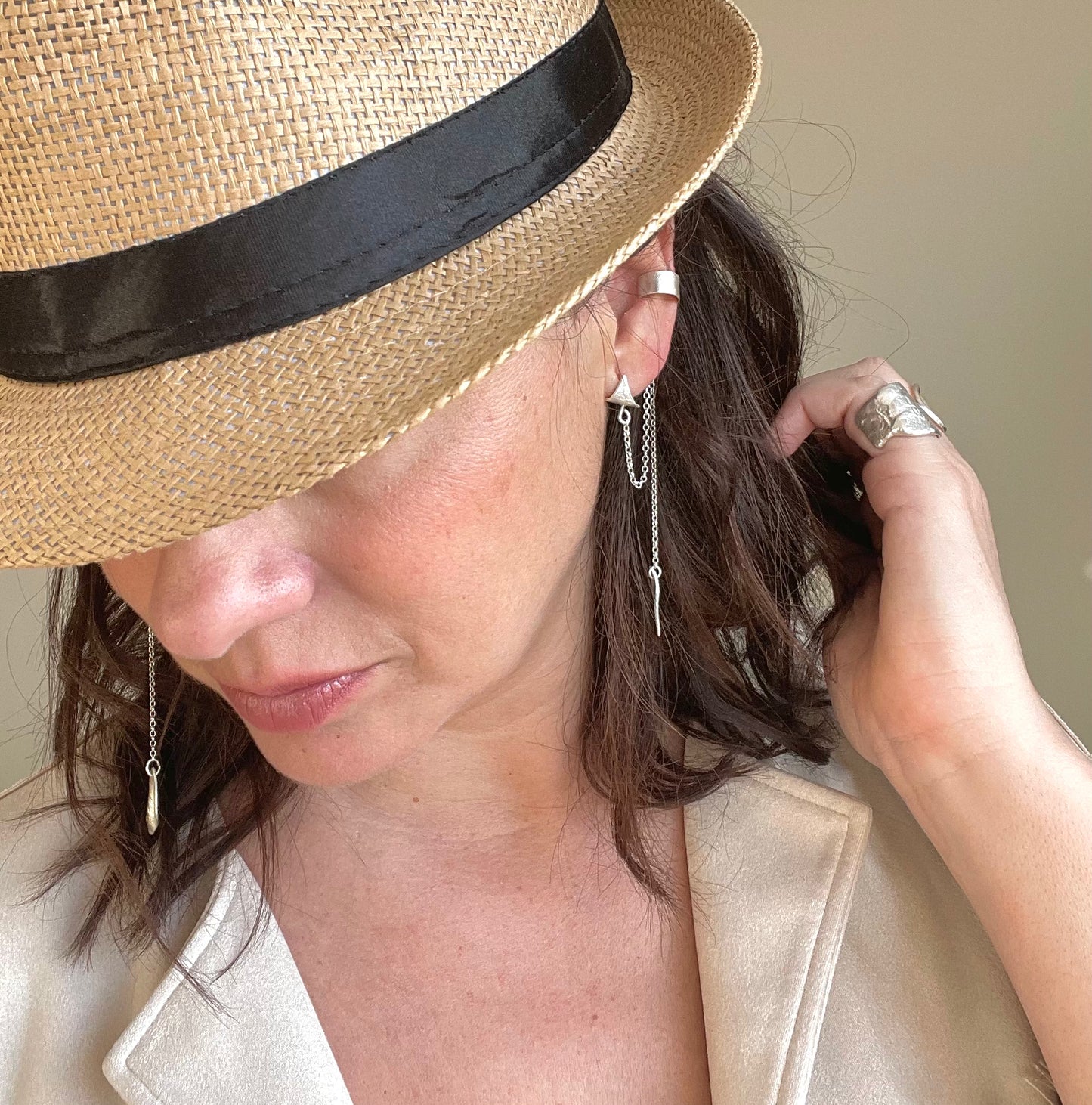 Khan Chain Earrings Leaf