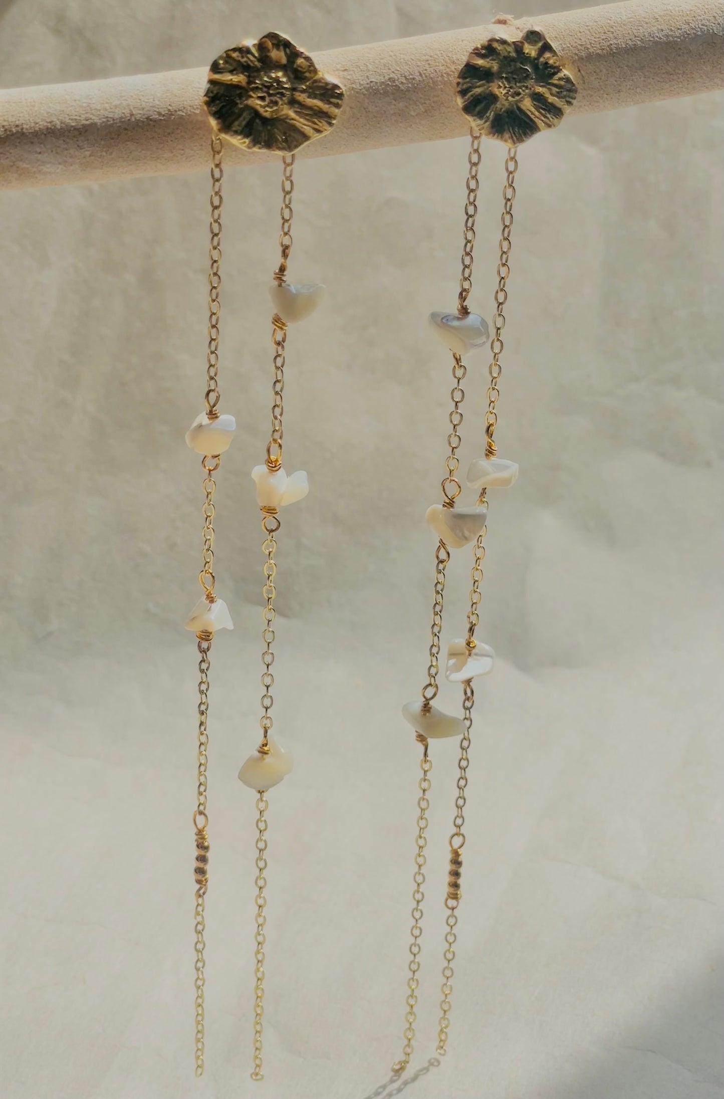 Daisy Pearl- Bead Dangle Earrings