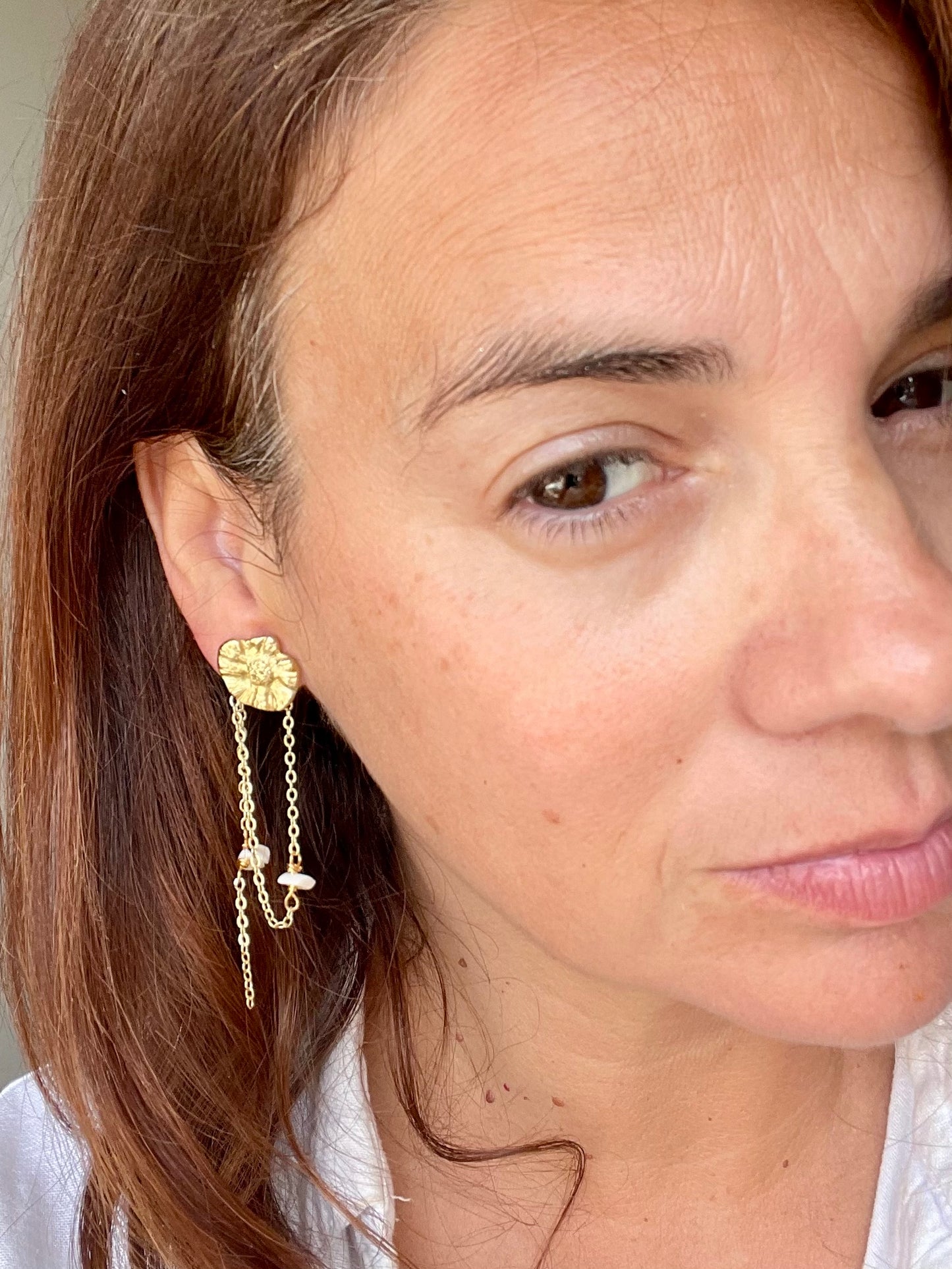 Daisy Pearl-Bead Dangle Earrings (2)